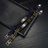Men Stainless Steel Link Chain Bracelet Engravable Cuff Wristband
