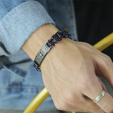 Men Stainless Steel Link Chain Bracelet Engravable Cuff Wristband