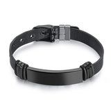 Men's Personalized Engrave Steel Bracelet Inspirational Wristband