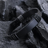Men's Personalized Engrave Steel Bracelet Inspirational Wristband