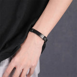 Men's Personalized Engrave Steel Bracelet Inspirational Wristband