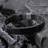 Men's Personalized Engrave Steel Bracelet Inspirational Wristband