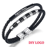 Personalized Engrave Logo Name Bracelet Stainless Steel for Men