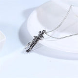 Stainless Steel Couple Hugging Pendant Necklace Kiss Hug Necklace