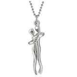 Stainless Steel Couple Hugging Pendant Necklace Kiss Hug Necklace