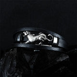 Leopard Leather Bracelet Magnetic Buckle Vintage Style