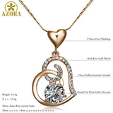 Women's Double Heart Pendant Necklace With 18 Inch Chain