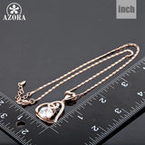 Women's Double Heart Pendant Necklace With 18 Inch Chain