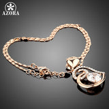 Women's Double Heart Pendant Necklace With 18 Inch Chain