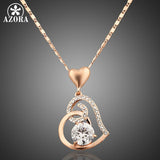 Women's Double Heart Pendant Necklace With 18 Inch Chain