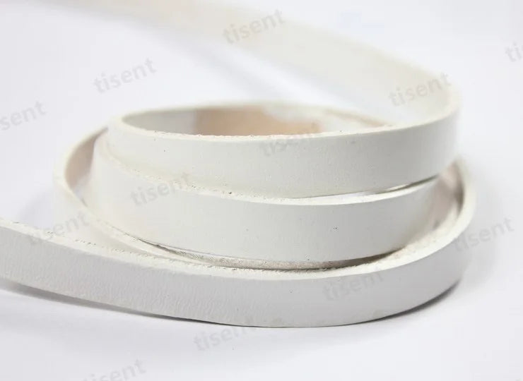10mmx2mm Green Tan Flat Leather Cord Strip DIY Bracelet Crafts Band