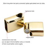 3 Sets 11mmx5.5mm Magnetic Clasp for Bangle Bracelet - Licorice Leather Glue In