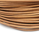5 Yards 3mm Round Real Cow Hide Natural Leather Cord Coated Strap RLG3M74