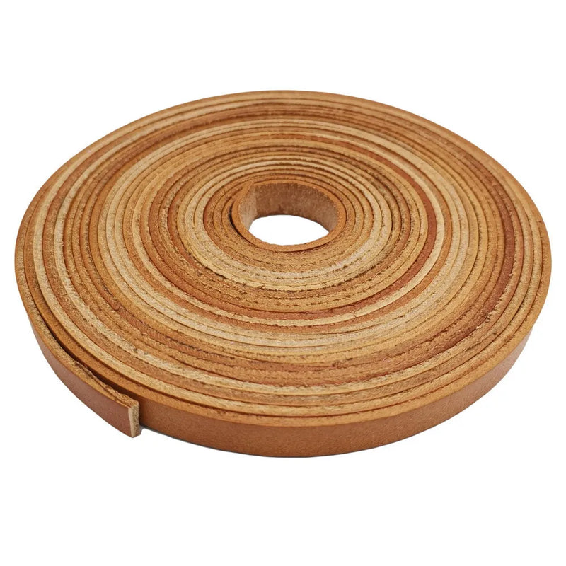 Aaazee 1 Yard 10mm Flat Leather Strip Distressed Tan 10x2mm