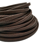 Aaazee 1 Yard 12x6mm Braided Leather Strap Antique Dark Brown