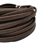 Aaazee 1 Yard 12x6mm Braided Leather Strap Antique Dark Brown