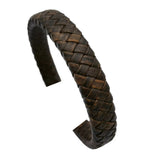 Aaazee 1 Yard 12x6mm Braided Leather Strap Antique Dark Brown