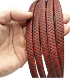 Dark Green Braided Leather Strap 12x6mm