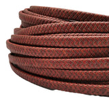 Aaazee 1 Yard 12x6mm Braided Leather Strap Distressed Dark Brown