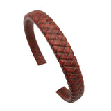 Aaazee 1 Yard 12x6mm Braided Leather Strap Distressed Dark Brown