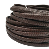 Aaazee 1 Yard 12x6mm Braided Leather Strap Distressed Dark Brown