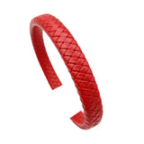Aaazee 1 Yard 12x6mm Braided Leather Strap Red