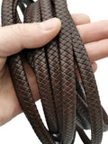 Aaazee 1 Yard 12x6mm Braided Leather Strap Red