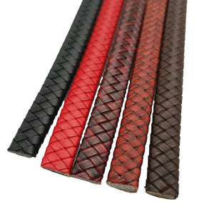 Aaazee 1 Yard 12x6mm Braided Leather Strap Red