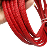 Aaazee 1 Yard 12x6mm Braided Leather Strap Red