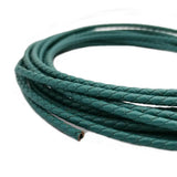 Aaazee 1 Yard 4mm Teal Braided Bolo Leather Strap for Bracelet Bolo Tie