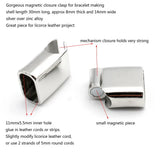 3 Sets Magnetic Clasp for Bangle Bracelet Silver Licorice Leather 11mmx5.5mm