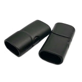 Aaazee 3 Sets Licorice Leather Cord End Magnetic Clasps 12x6mm Matte