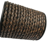 Aaazee 4mm Deep Weathered Braided Leather Strap for Bracelet