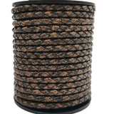 Aaazee 4mm Deep Weathered Braided Leather Strap for Bracelet