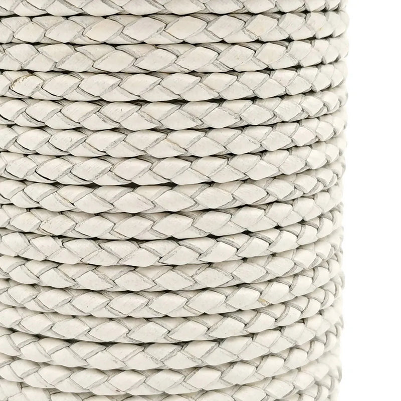 Aaazee 4mm Deep Weathered Braided Leather Strap for Bracelet