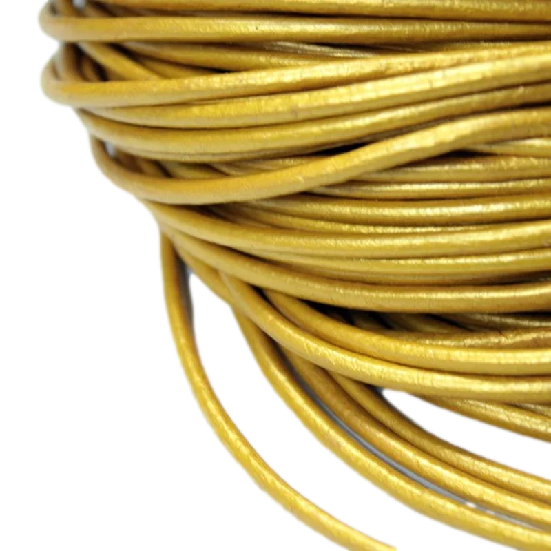 Aaazee 5 Yards 3mm Round Real Cow Hide Leather Cord