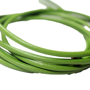 Aaazee 5 Yds 3mm Round Real Cow Hide Spring Green Leather Cord