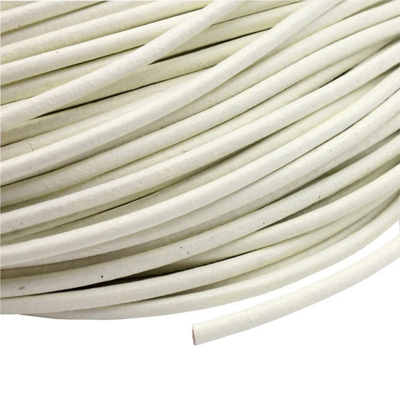 Aaazee 5 Yards 3mm Round Milk Leather Cord Necklace Bracelet Making