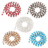 Abacus Glass Beads Platinum Chains 6x4mm 1m/Strands