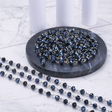 Abacus Glass Beads Platinum Chains 6x4mm 1m/Strands