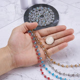 Abacus Glass Beads Platinum Chains 6x4mm 1m/Strands