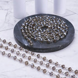 Abacus Glass Beads Platinum Chains 6x4mm 1m/Strands
