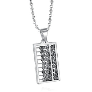 Abacus Necklace Stainless Steel Ancient Counting-frame Pendant