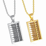 Abacus Necklace Stainless Steel Ancient Counting-frame Pendant