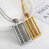 Abacus Necklace Stainless Steel Ancient Counting-frame Pendant