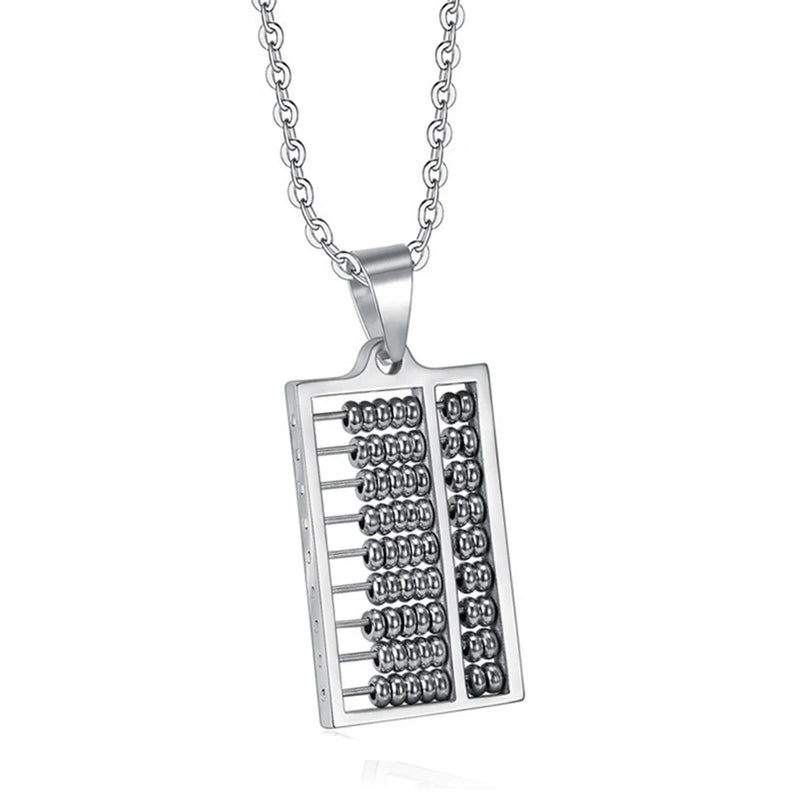 Abacus Necklace Stainless Steel Ancient Counting-frame Pendant