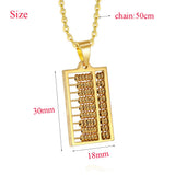 Abacus Necklace Stainless Steel Ancient Counting-frame Pendant