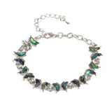 Abalone Shell Butterfly Drop Bracelet with Zircon Stones