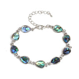 Abalone Shell Butterfly Drop Bracelet with Zircon Stones