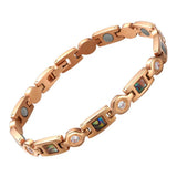 Abalone Shell Titanium Steel Health Bracelet with Zircon Inlay